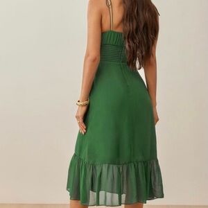 Reformation Forest Green Midi Dress